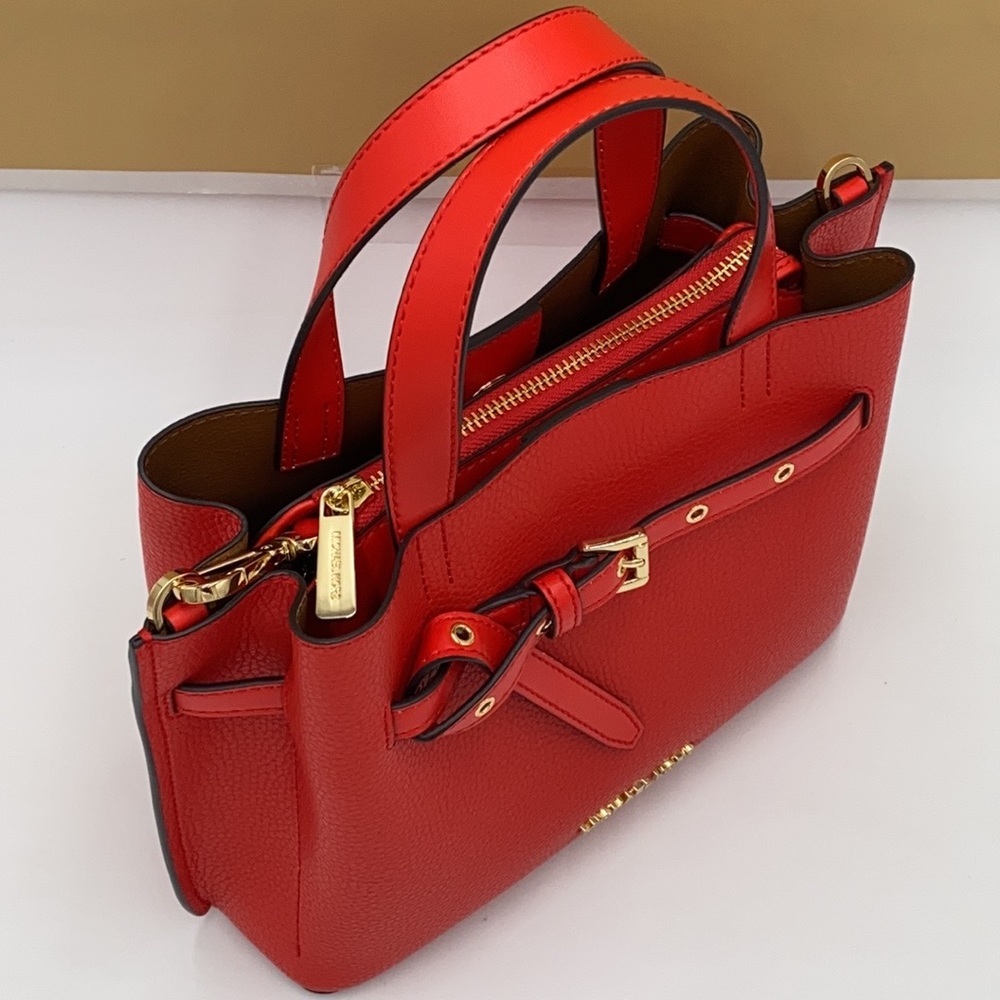MICHAEL KORS EMILIA SMALL SATCHEL DARK SANGRIA - Picture 8 of 15